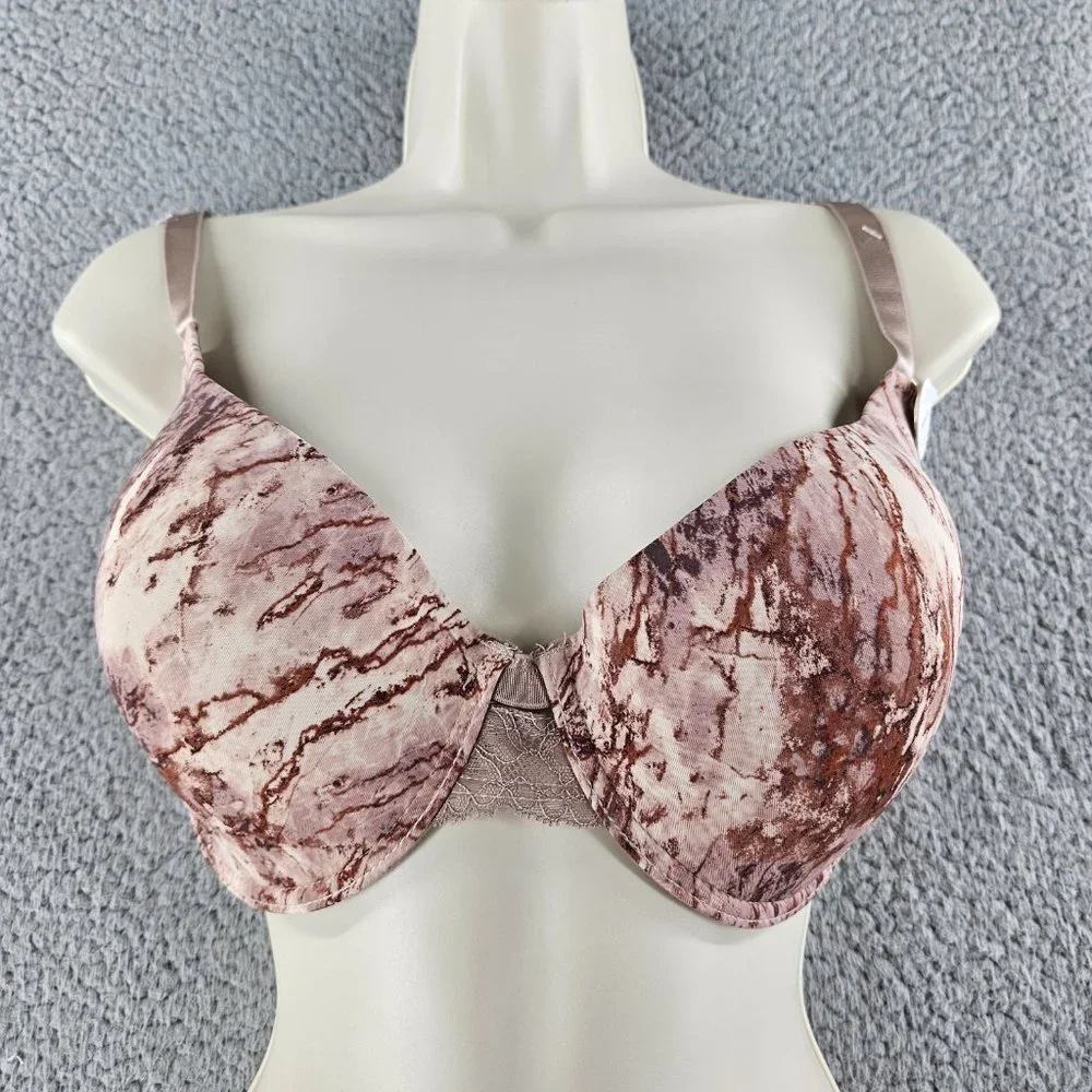 Danskin Intimates Bra Womens 38DD Beige Underwire Push Up Back Smoothing